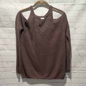 Garage Off-the-Shoulder Sweater - Light Brown‎ Woman’s Size Small